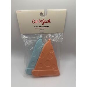 Cat & Jack Novelty Ice Packs Pizza Slice Blue Orange 4 pack (2 packs of 2)